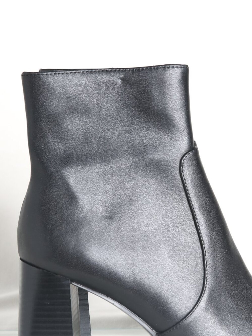 MANGO Leather Block Heel Square Toe Ankle Boots - Picture 15 of 15
